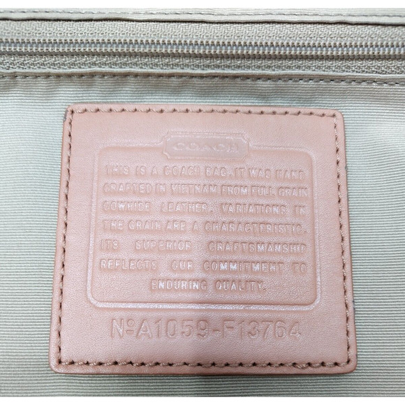 Coach Ashley White Leather Zipper Closure Hobo Crossbody Bag - Picture 12 of 14